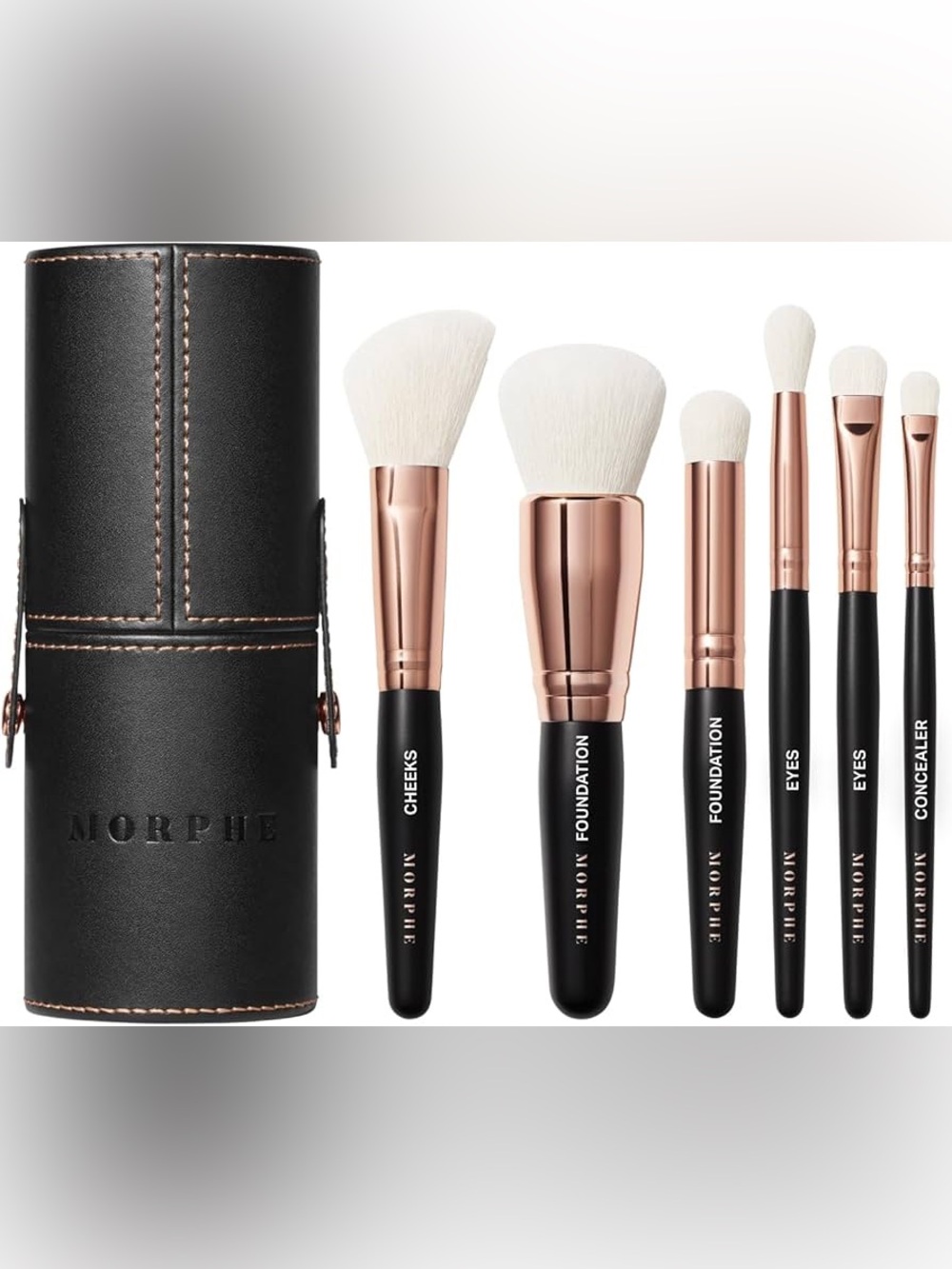 NEW MORPHE ROSE AWAY 6 Piece Travel Brush Set in Faux Leather Travel Case